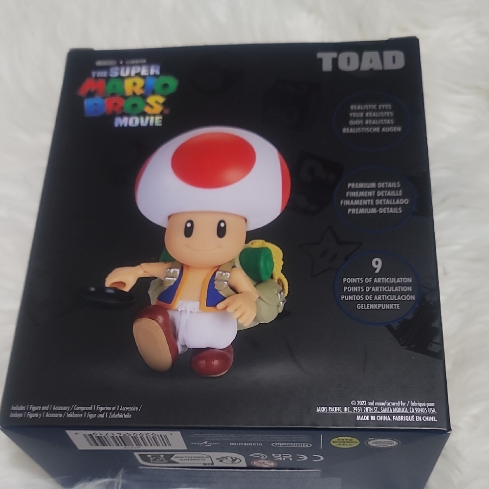 Nintendo Super Mario Bros Movie Toad Action Figure - Red, Blue, White - Picture 4 of 4